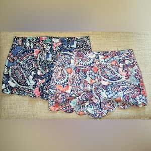 Crown & Ivy Paisley Scalloped Hem Shorts Set of 2 Size 14 Preppy Summer Bundles